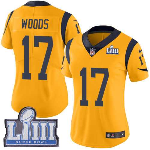 Women Nike Rams 17 Robert Woods Gold 2019 Super Bowl LIII Color Rush Limited Jersey,We sell and wholesale Women Nike Rams 17 Robert Woods Gold 2019 Super Bowl LIII Color Rush Limited Jersey on line form chian!